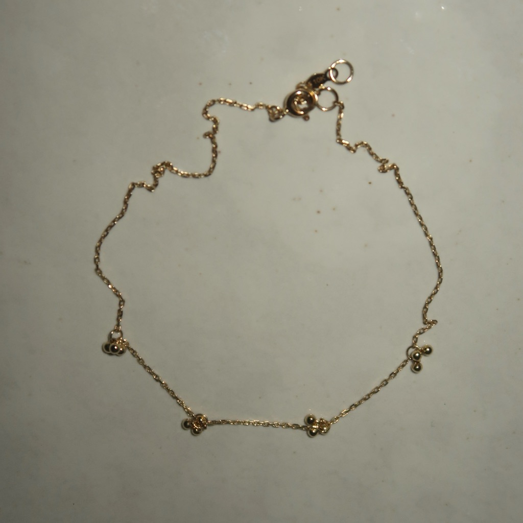 10k Gold Cluster Anklet